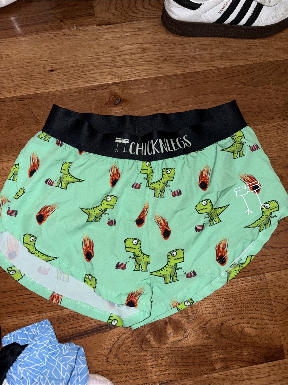 Chicknlegs shorts size medium  Mint Dinosaur Print Shorts